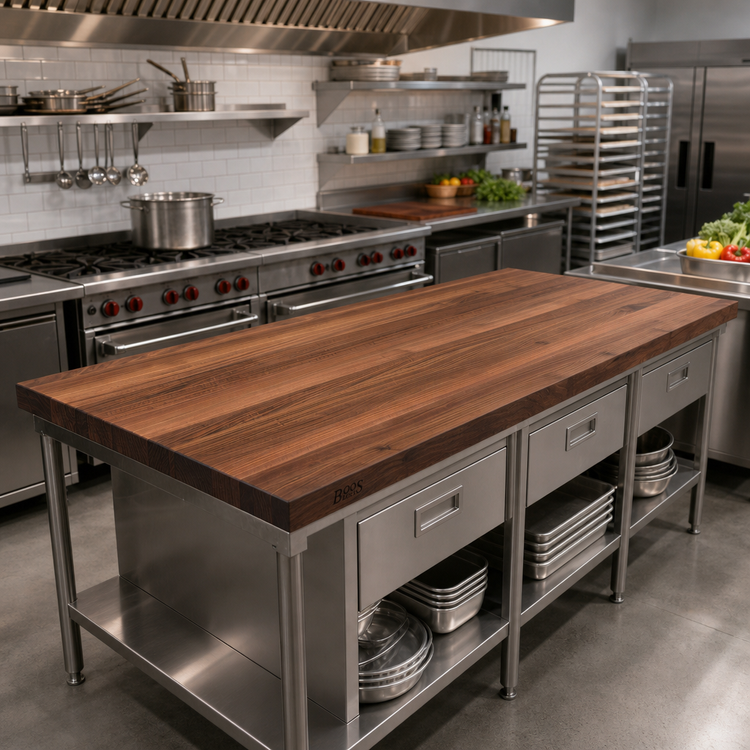Product image #2 for Boos Block American Black Walnut Edge Grain Kitchen Countertop, 108 x 30 x 1-1/2 Inch, Penetrating Oil Finish