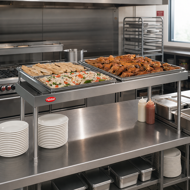 Product image #2 for Hatco Glo-Ray Freestanding Heated Shelf, 72-Inch W x 15-1/2-Inch D, Stainless Steel Top