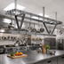Thumbnail image #2 for Ceiling-Mounted Triple-Bar Stainless Steel Pot Rack with 30 Hooks, 112 x 20 x 18 Inches