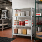 Thumbnail image #2 for BK Resources SSU5-5524 Stainless Steel Dry Storage Shelving Unit, 55 x 24 x 60 Inches, 3 Adjustable Shelves