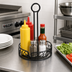 Thumbnail image #3 for Winco Round Black Wire Condiment Caddy, 7-1/2 Inch Diameter x 9 Inch High