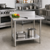 Thumbnail image #2 for BlendPort KL Series 48 x 24 Inch Stainless Steel Work Table with Backsplash and Undershelf