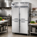 Thumbnail image #2 for Continental Refrigerator D2FSNSAHD Designer Line Two-Section Shallow Depth Reach-In Freezer with Half Solid Doors