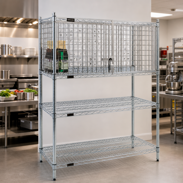 Product image #2 for EAGLEbrite Zinc Security Enclosure Kit with Hinged Doors for 24 x 36 Inch Wire Shelving