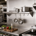 Thumbnail image #2 for John Boos Stallion Wall-Mount Pot Rack Shelf with 2 Hooks, 24 x 18 x 13 Inches, Stainless Steel