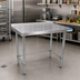 Thumbnail image #2 for BK Resources 60-Inch x 18-Inch Open Base Stainless Steel Work Table with 1-1/2-Inch Rear Riser