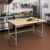 Thumbnail image #2 for Advance Tabco 48-Inch x 36-Inch Maple Top Work Table with Galvanized Open Base