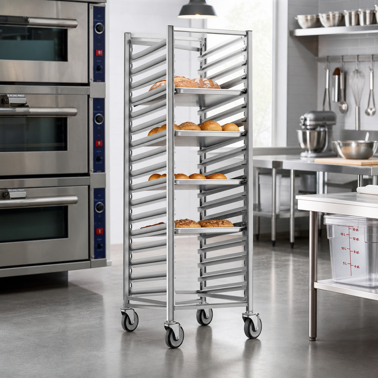 Product image #2 for Channel All-Welded Stainless Steel End-Load Bun Pan Rack, 20.5 x 26 x 70.25 Inches, 30-Pan Capacity