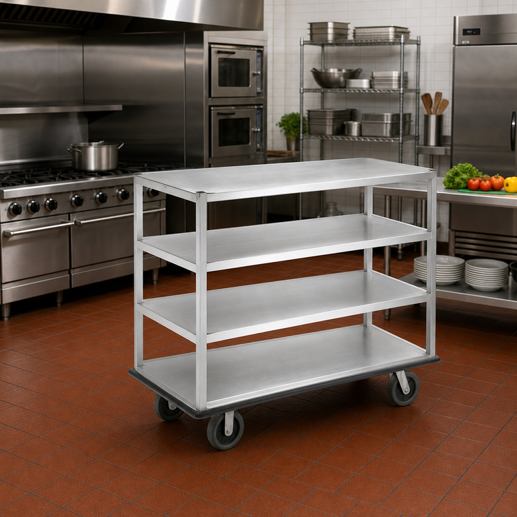 Product image #2 for Queen Mary Banquet / Utility Cart, 3-Shelf Aluminum, 62 x 28 x 66 Inches