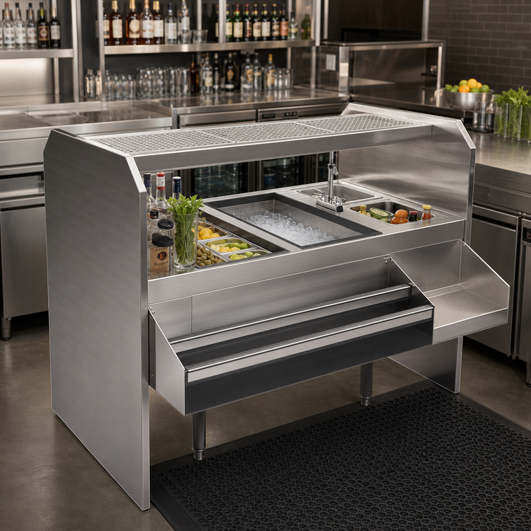 Product image #2 for Glastender PSA-60R Assembly Style Pass-Thru Cocktail Station, 60 Inch, Rightward Workflow