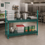 Thumbnail image #2 for Eagle Group QuadPlus QPF-QA2172VG-GL 72" x 21" Louvered Green Polymer Shelf Mat with Antimicrobial Protection and Wire Frame Case of 2