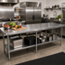 Thumbnail image #2 for John Boos Stainless Steel Countertop for Food Displays, 144 x 42 x 1-1/2 Inches, #4 Polished, Flat No-Backsplash Design