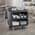 Thumbnail image #3 for Cambro Service Cart Pro Medium Bus Cart, 3-Shelf, Black, 600 lb Capacity