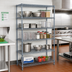Thumbnail image #2 for Quantum 60 in. W x 36 in. D x 54 in. H Wire Shelving Starter Kit with 5 Shelves and Gray Epoxy Antimicrobial Finish