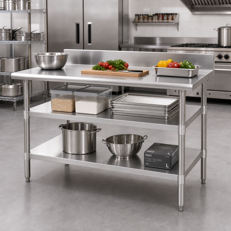 Product image #2 for Eagle Group Adjustable Galvanized Work Table Undershelf, 120 Inch x 30 Inch