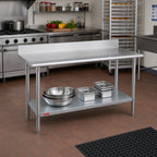 Thumbnail image #2 for Duke Manufacturing 416-3048-5R 16-Gauge 400-Series Stainless Steel Work Table, 5-Inch Riser, Galvanized Undershelf, 30 x 48 Inches