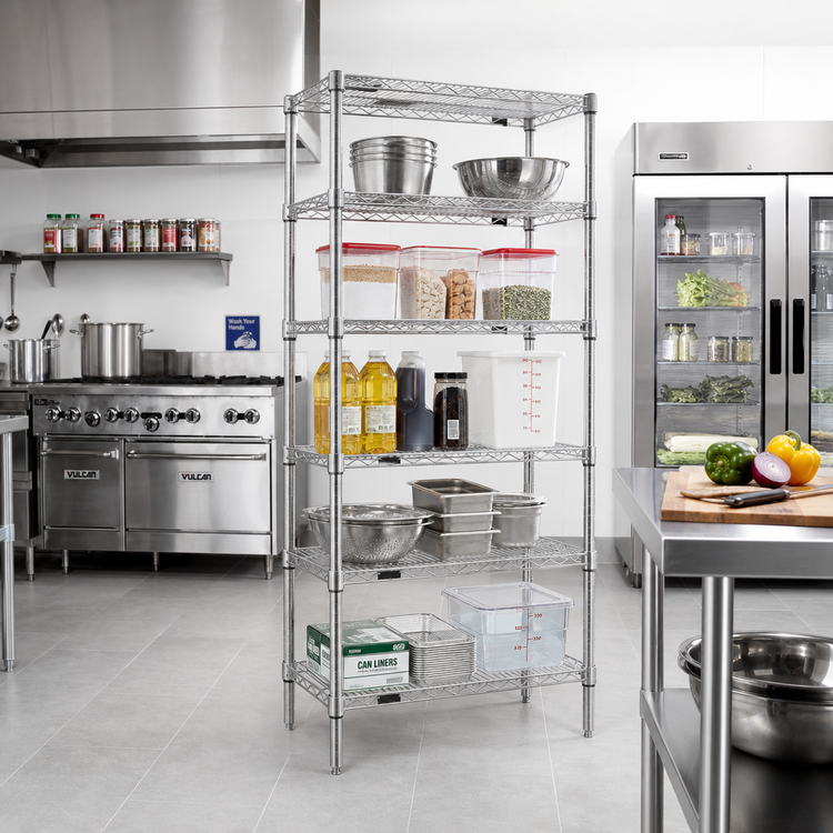 Product image #2 for EAGLEbrite 5-Tier Stationary Starter Wire Shelving Unit, 48 x 24 x 86 Inches, Zinc Finish