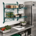 Thumbnail image #2 for Quantum Wall-Mount Cantilever Double Shelf Wire Shelving Unit, 2 x 36 x 12 Inch Shelves, Green Epoxy Antimicrobial Finish