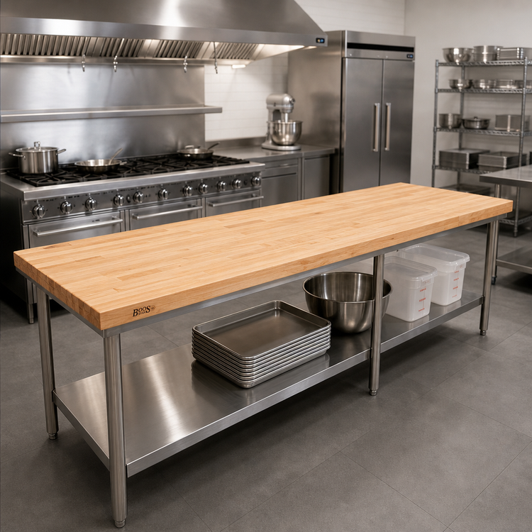 Product image #2 for John Boos Edge Grain Maple Work Table Top, 132 x 36 x 1-1/2 Inches