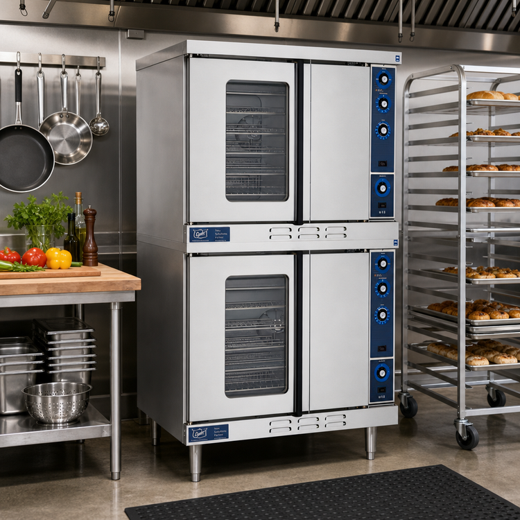 Product image #2 for Duke 613-G2V Double Deck Full-Size Gas Convection Oven with Stainless Steel Legs