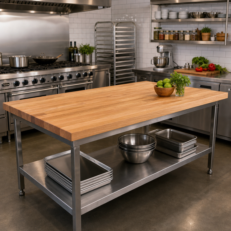 Product image #2 for John Boos Appalachian Red Oak Edge Grain Island Countertop, 60 x 27 x 1-1/2 Inch, Oil Finish