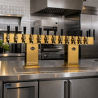 Thumbnail image #2 for Perlick Corporation 4006-20BTF2 20-Faucet Bridge Tee Draft Beer Tower, Countertop, Glycol-Cooled, Tarnish-Free Brass