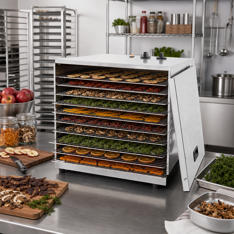 Product image #2 for Omcan Single-Zone Commercial Food Dehydrator with 10 Removable Racks