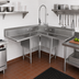 Thumbnail image #2 for John Boos Pro-Bowl 3-Compartment Corner Sink with Dual 24-Inch Drainboards