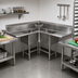 Thumbnail image #2 for John Boos Pro-Bowl 3-Compartment Corner Sink with Dual 24-Inch Drainboards