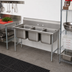 Thumbnail image #2 for Advance Tabco Special Value Series Regaline 3-Compartment Sink with 20 x 16 x 12-Inch Bowls and Galvanized Open Frame Base
