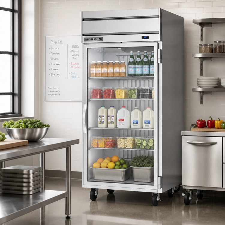 Product image #2 for Beverage-Air Horizon Series One-Section Top-Mount Reach-In Refrigerator with Wide Glass Door
