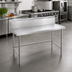 Thumbnail image #2 for Advance Tabco 60-Inch x 24-Inch Stainless Steel Work Table with 10-Inch Backsplash, No-Drip Edge, and Open Base