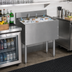 Thumbnail image #2 for CHOICE Extra Deep 48-Inch Stainless Steel Underbar Ice Bin with Open-Channel Backsplash, 185 lb. Capacity