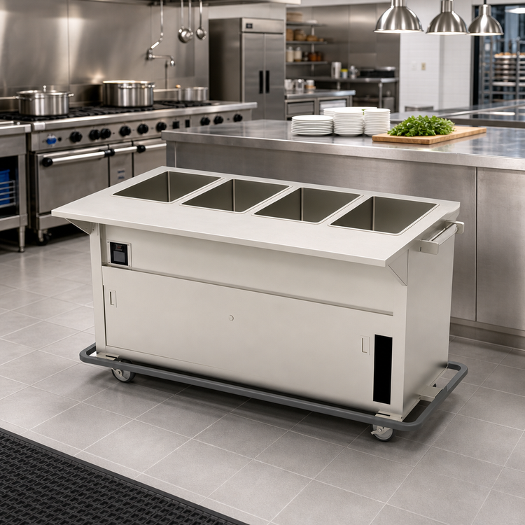 Product image #2 for Thurmaduke EPW-4-CBSS 4-Well Ganged Waterless Mobile Steamtable with Enclosed Base
