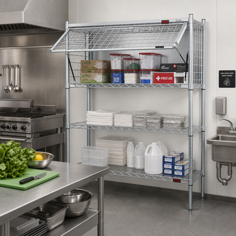 Product image #2 for EAGLEbrite Zinc Security Enclosure Kit with Flip-Up Door, 48"W x 24"D