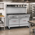 Thumbnail image #2 for Southbend Ultimate 60-Inch Gas Restaurant Range with 9 Open Burners, 2 Cabinets and Hi-Shelf Backriser