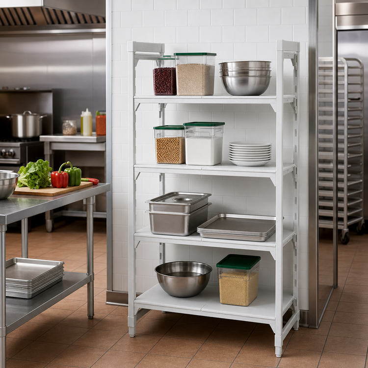 Product image #3 for Cambro Camshelving Premium 4-Shelf Solid Stationary Starter Shelving Unit, 30 x 18 x 72 Inches