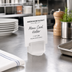 Thumbnail image #2 for American Metalcraft 1-1/8 Inch Frosted White Acrylic Cube Menu Card Holder