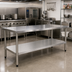 Thumbnail image #2 for Omcan USA 84 Inch x 24 Inch Stainless Steel Undershelf for Commercial Worktable