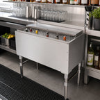 Thumbnail image #2 for John Boos Slim-Line UBIB-1836 Underbar Ice Bin/Cocktail Unit, 36"W x 18"D, Stainless Steel with 2-Piece Sliding Lid