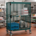 Thumbnail image #2 for Metro Super Erecta Mobile Security Cage with Sliding Doors, Metroseal Green Epoxy, Polymer Horn Casters