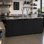 Thumbnail image #2 for Hoshizaki DD80-S 80-Inch Three-Section Direct Draw Draft Beer Cooler, 4 Half-Keg Capacity, 2 Towers, 4 Faucets