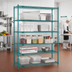 Thumbnail image #2 for Redipak 5-Tier Wire Shelving Unit, 60 x 18 x 74 Inches, Stationary, Blue-Green Hybrid Epoxy Finish