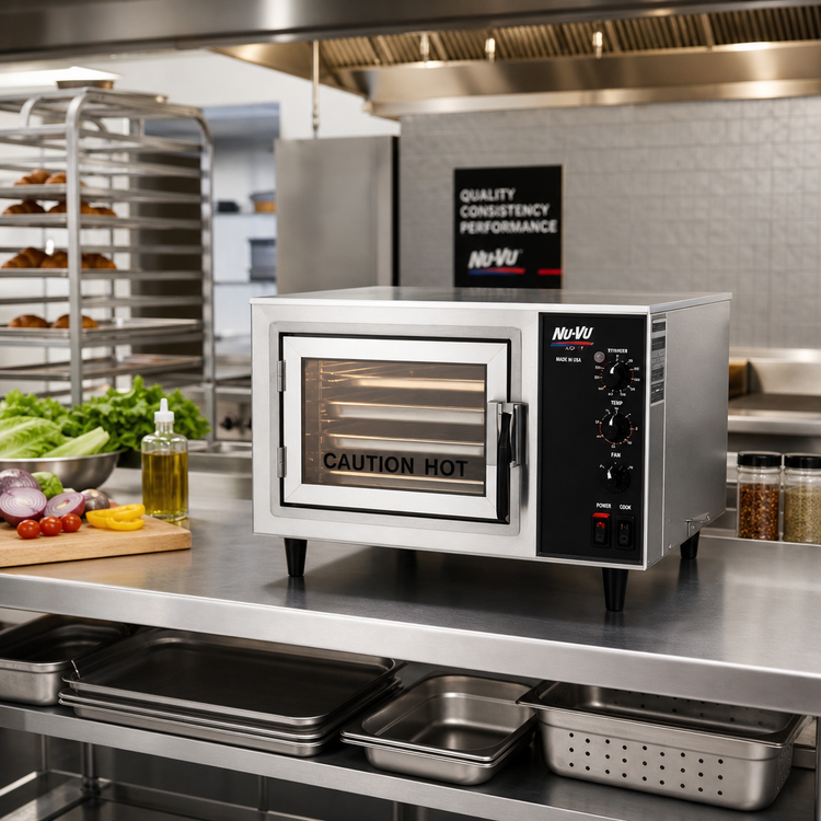 Product image #2 for NU-VU Moving Air XO-1 Countertop Electric Half-Size Convection Oven, 4 Half-Size Pan Capacity