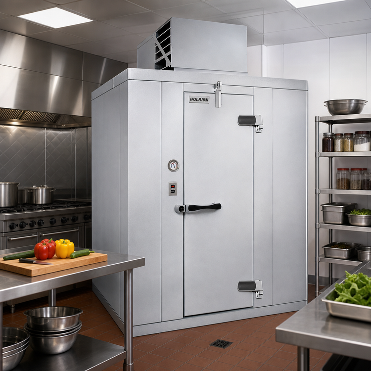 Product image #2 for Polar-Pak Indoor Walk-In Freezer with Top-Mounted Self-Contained Refrigeration and Floor, 10 ft x 8 ft