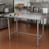 Thumbnail image #2 for Advance Tabco Special Value 72-Inch x 36-Inch 430 Stainless Steel Open Base Work Table with 1-1/2-Inch Rear Backsplash