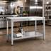 Thumbnail image #2 for New Age 84-Inch x 24-Inch Poly Top Work Table with Aluminum Open Base