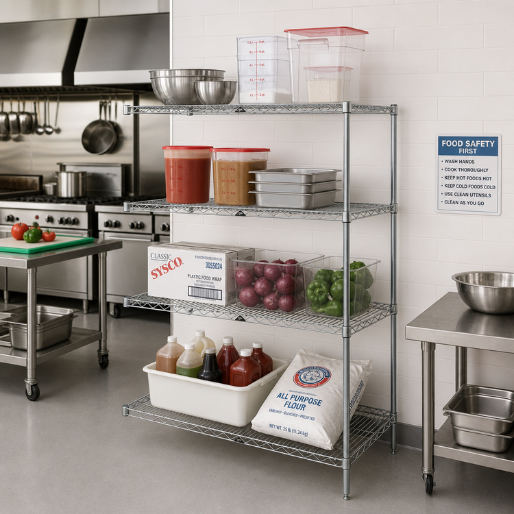 Product image #2 for Metro Super Erecta Add-On Chrome-Plated Wire Shelving Unit, 48 x 21 x 63 Inches, 4 Shelves