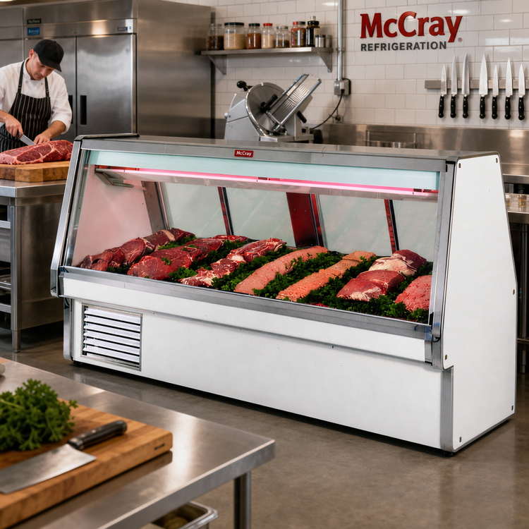 Product image #2 for Howard-McCray 34E Series 52-1/2-Inch Wide Red Meat Service Case with Self-Contained Refrigeration and Straight Glass