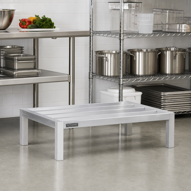Product image #2 for Serv-Ware Heavy-Duty Aluminum Dunnage Rack, 36W x 24D x 12H, 2,500 lb Capacity